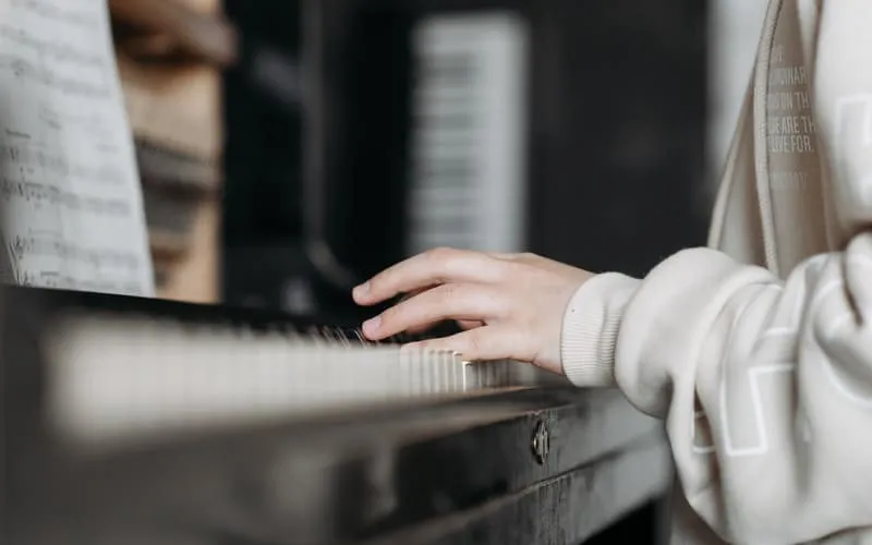 person playing piano