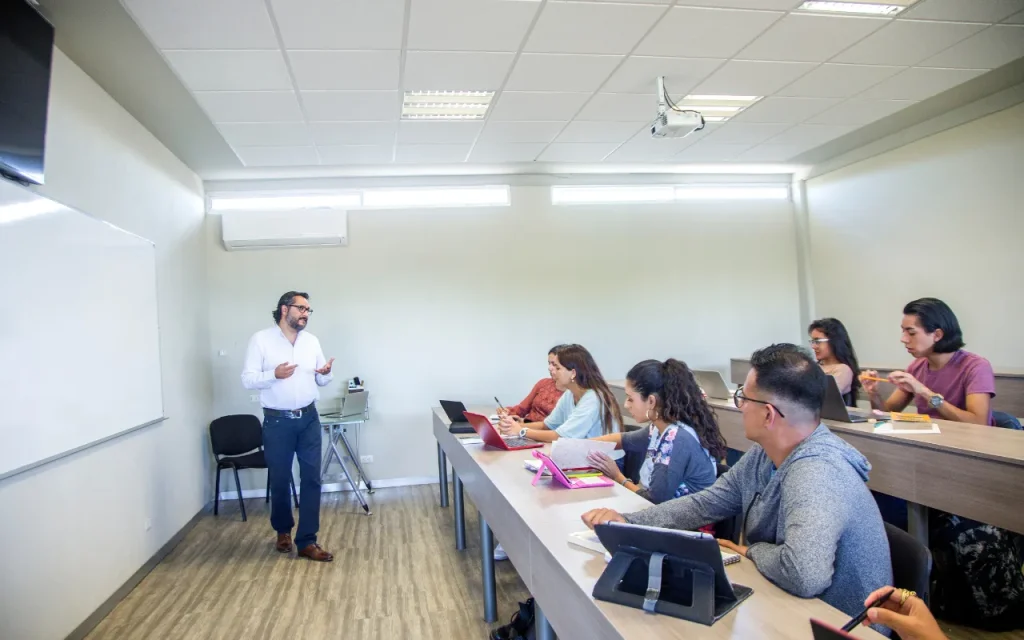 community college students in classroom