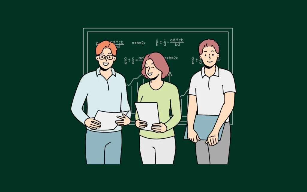 graphic of three students