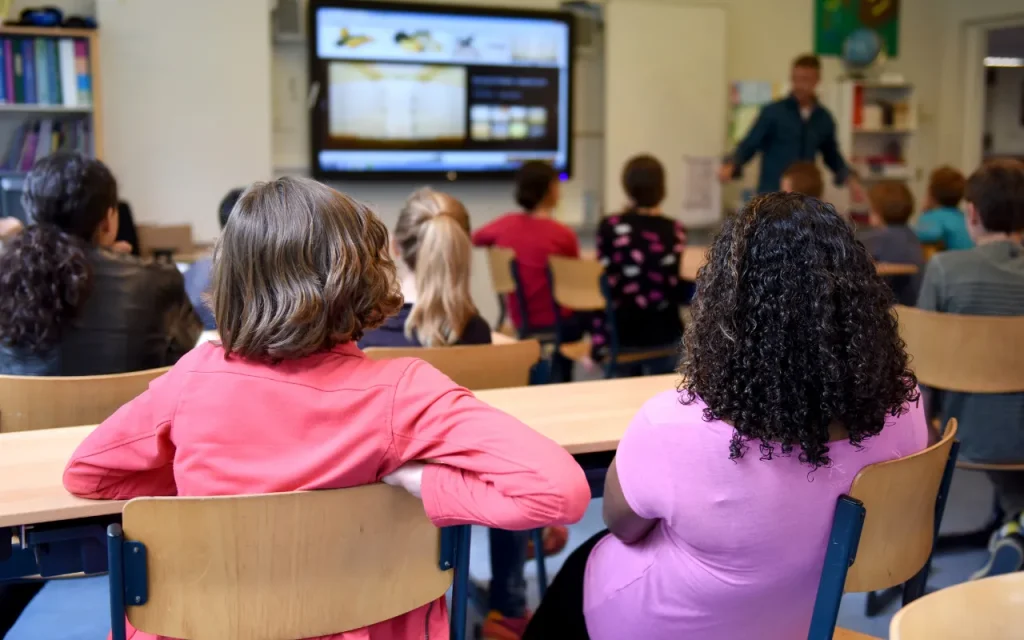 students in classroom learning