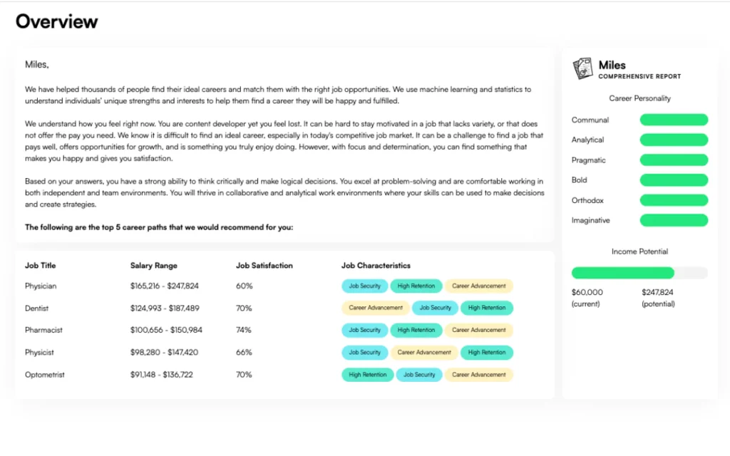 Jobtest Overview