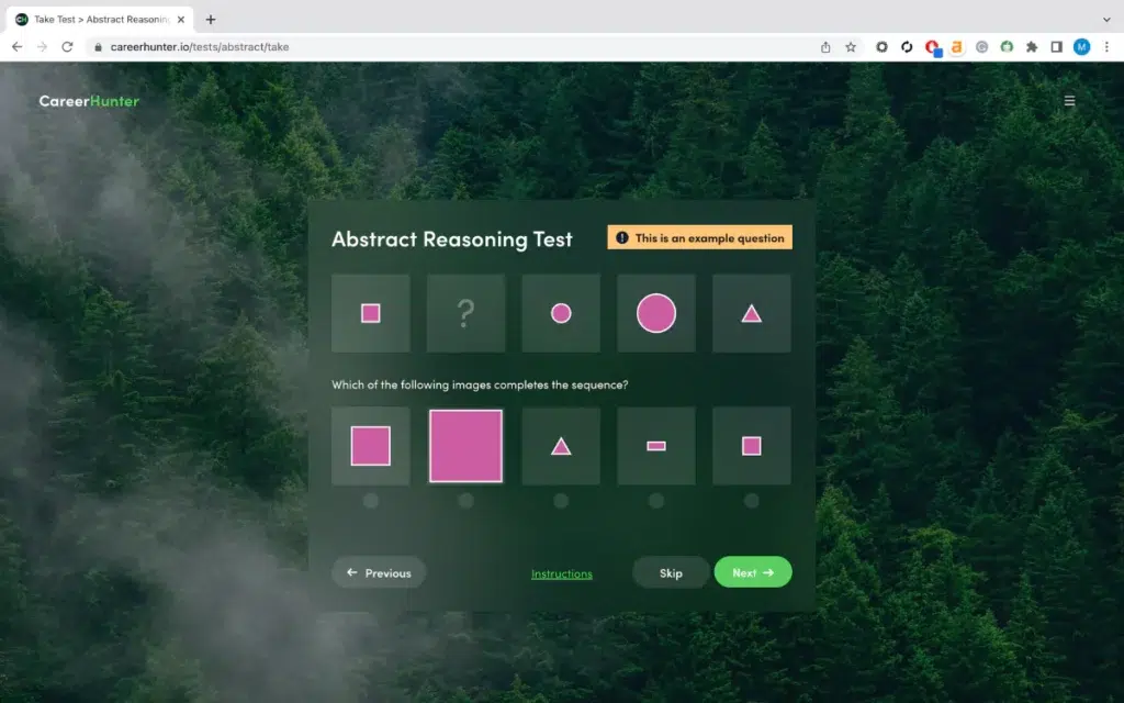 careerhunter abstract reasoning test