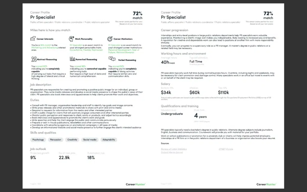 careerhunter career report