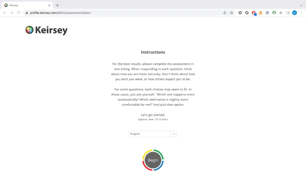 keirsey temperament test