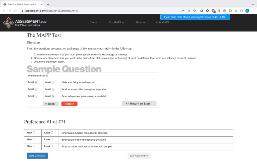 mapp career test questions