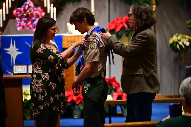 student recieving award