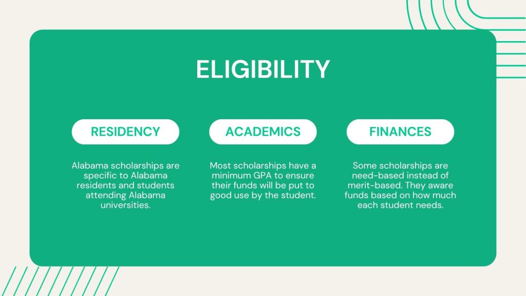 eligibility for Alabama scholarships