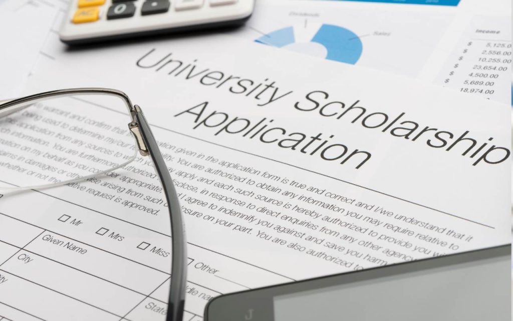 university scholarship application form