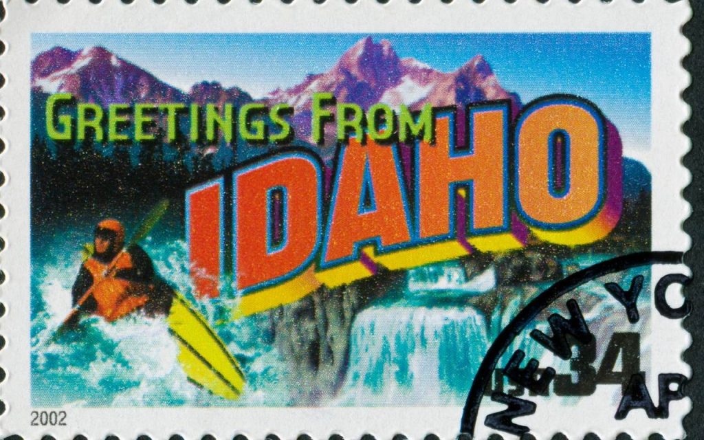 greetings from Idaho mailing stamp