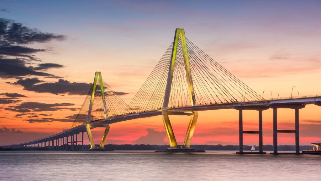 bridge at sunset in south carolina