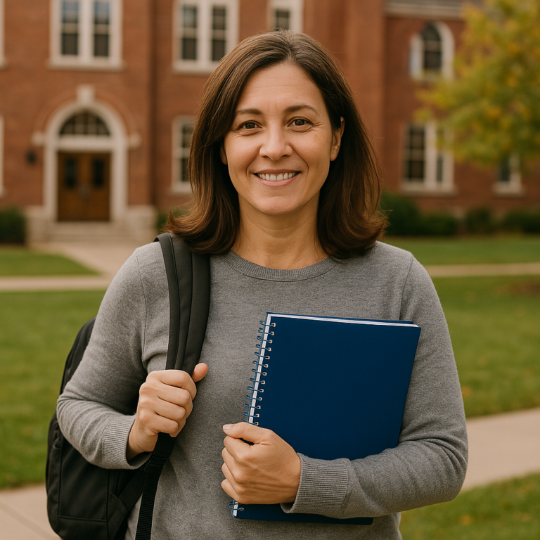 Older woman going back to school