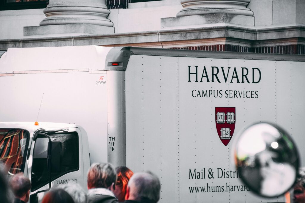 Harvard Campus Services truck.